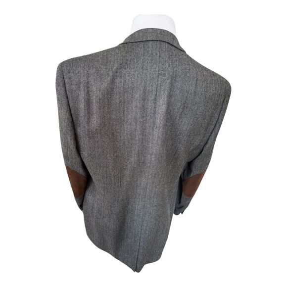 Ralph Lauren 100% Wool Charcoal Herringbone‎ Preppy Patch Sport Jacket 42R NWT - Picture 6 of 16